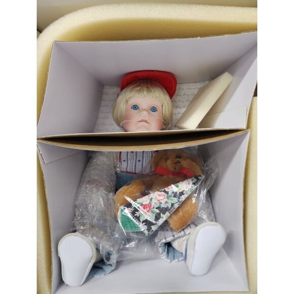 World Gallery By Valeria Shelton Porcelain Doll Ben New in Box - Picture 7 of 11